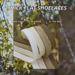 더블 레이어 8mm 두꺼운 플랫 교체 NB 신발 끈 블랙 그레이 크림 중공 폴리에스터 내구성 신발 끈 캐주얼 스니커즈 - Product Image 2