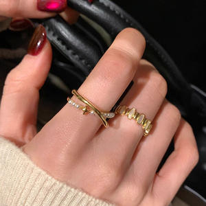 Bague de couple plaquée or imperméable, bijoux pour femmes, accessoires, cœur, papillon, serpent, acier inoxydable - Product Image 2