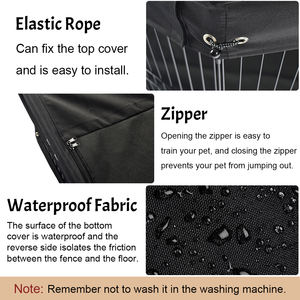 Enclos pliable en métal à 8 panneaux pour animaux de compagnie, <span class=keywords><strong>cage</strong></span> à lapins, parc pour chat et chien, clôtures avec couvercle supérieur et coussin inférieur - Product Image 3