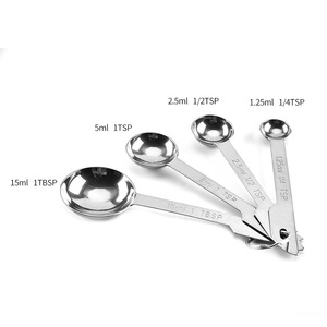 Stainless steel <b>measuring</b> spoon 4-piece set with graduations, baking <b>tool</b> <b>measuring</b> spoon, ruler, seasoning <b>measuring</b> spoon, in - Product Image 1