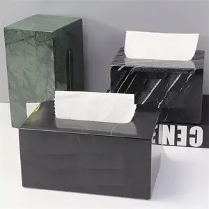 Hot Selling Colorful Home Decor indian green 23.5X13.5X9.5cm for Bedroom and Bathroom marble tissue box