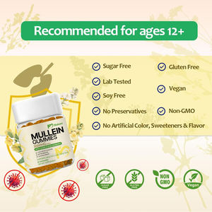 Gummies à l'extrait <span class=keywords><strong>de</strong></span> feuille <span class=keywords><strong>de</strong></span> molène 3000 mg tout-en-un, formule OEM ODM, détoxification pulmonaire, santé pulmonaire, pour fumeurs - Product Image 3