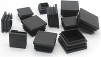 Bouchon de tuyau moulé noir pour Tube carré Capuchons de poteau de clôture carrés en bouchons de tuyau en plastique robustes pour protéger vos meubles