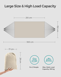 SONGMICS Foldable Cotton <strong>Hammock</strong> Durable Portable with Travel Bag Modern Design for Indoor/Outdoor Garden Camping Gym Use - Product Image 6