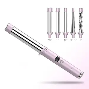 Multifunctional New 5 in 1 Barrel Ceramic Big Wave Curler Curling Iron Interchangeable barrel hair waver LED Display ceramic