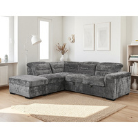 Canapé-lit 2 places en velours au design européen avec accoudoirs, porte-gobelets, recharge sans fil et rangement, inclinable et réglable pour appartement
