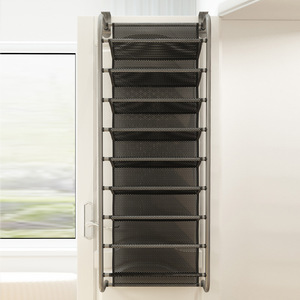 Jinsheng Over Door <b>Shoe</b> Rack Black 6 Tier <b>Hook</b> Type Storage For Sneakers And High Heels Behind Door Space Saving - Product Image 2