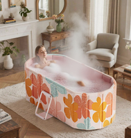 Baignoire spa pliable durable, bain à remous portable et bain de glace, grande piscine gonflable pour adultes et enfants