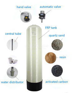 Filtre à média 2054 1252 FRP adoucisseur avec trou en dôme / ouverture de tuyau inférieure pour l'industrie du traitement de l'eau - Product Image 6