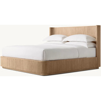 Juego de Muebles de Dormitorio de Madera de Diseño Moderno y Lujoso para Hotel, Cama King/Queen Size, Color de Madera Personalizado, en Oferta