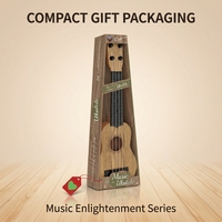 Custom Logo Premium Wood High Quality Acoustic Guitarlele Musical Instruments Bulk Natural Wood Round-hole Wood-grain Ukulele