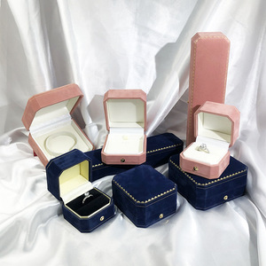 Lancement de nouveaux produits : boîte à bijoux en gros, emballage de bijoux avec logo, boîte octogonale en velours avec estampage à chaud - Product Image 2