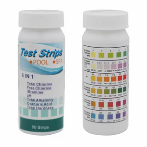 Bandelettes de test d'eau pour piscine et spa 6 en 1, papiers de test pour le chlore, le brome, le pH, l'alcalinité, l'acide cyanurique, la dureté, outils de nettoyage de piscine - Product Image 2