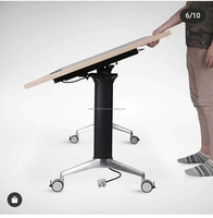 Table de conférence moderne pliable et extensible en bois et métal pour la maison, le bureau et l'hôpital