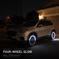Kit de 4 lampes LED pour jantes de 17 pouces, 10 rangées, 19872 SMD, 432W, blanc intérieur/extérieur, étanches IP68 en silicone, avec contrôle par application, pour camions et SUV