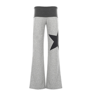 Womens Star Print <b>Wide</b> <b>Leg</b> <b>Pants</b> Elastic Waist <b>Lounge</b> Trousers Regular Fit Spring Casual Bottoms in Polyester - Product Image 6