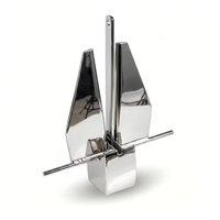 Ancre Danforth robuste en acier inoxydable 316, style fluke, polie miroir, pour yachts et navires de voile