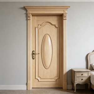 Porte en bois massif sculptée à la main de qualité supérieure, porte intérieure en bois de luxe sur mesure avec un design de sculpture exquis - Product Image 3