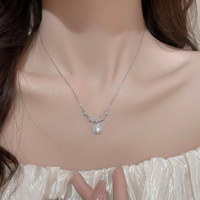 Collier tendance pour femme en argent sterling S925 plaqué rhodium avec moissanite 1 carat certifiée GRA, nouveau design, chaîne de clavicule haut de gamme