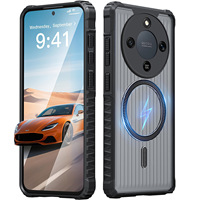 Coque de protection intégrale antichoc avec aimant intégré à grain vertical givré pour Huawei Honor X9D / X9C / X70