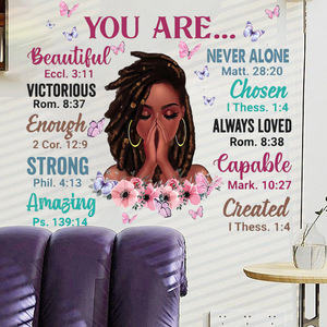 Adesivi da parete per salone di bellezza con citazione ispiratrice per decorazione della stanza delle ragazze - Product Image 5