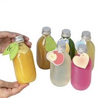Bouteille de jus en plastique transparente jetable en forme de goutte de 350 ml et 500 ml avec bouchon à vis pour boissons gazeuses, sodas, lait et thé