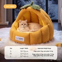 Nouveau Nid pour Animaux de Compagnie Original en Forme de Citrouille Semi-fermé pour l'Hiver, Motif Dessin Animé Féerique, en Coton PP Portable, Idéal pour Halloween