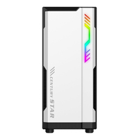 Boîtier de jeu ATX Mid Tower en alliage d'aluminium OEM Century Star USB3.0, nouveau style, bande ARGB, verre trempé, noir + blanc, haute qualité