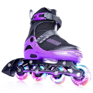 Sapatos inline com roxo ajustável, tamanhos grandes