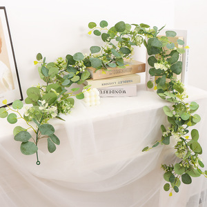 New Bạc Bạch Đàn Lá Vòng Hoa Trang Trí Nội Thất Nhựa Bền Nhân Tạo Màu Xanh Lá Cây Mô Phỏng Cây Nho Với Cây bụi Và Cỏ - Product Image 6