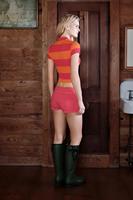 Ensemble tricoté rayé color-block personnalisé de haute qualité avec logo, ensemble deux pièces pour femme avec col polo et crop top ajusté
