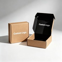 Boîtes d'expédition en gros avec logo personnalisé, encre à base de soja, boîte d'expédition en carton ondulé personnalisée, boîte d'expédition noire de haute qualité personnalisée
