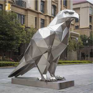 Design moderno tamanho grande aço inoxidável águia escultura estátua para venda - Product Image 2