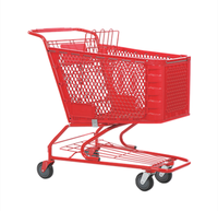 Chariot de courses en plastique, chariot de supermarché, à main, pour les courses à 4 roues, de haute qualité, portatif, 200l