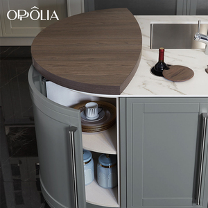 OPPOLIA Elegancia Francesa, Gabinete de Cocina <span class=keywords><strong>en</strong></span> Forma de L, Curvo, Multifuncional, con Acabado Lacado Resistente al Agua, Personalizado, con Certificación EO - Product Image 3