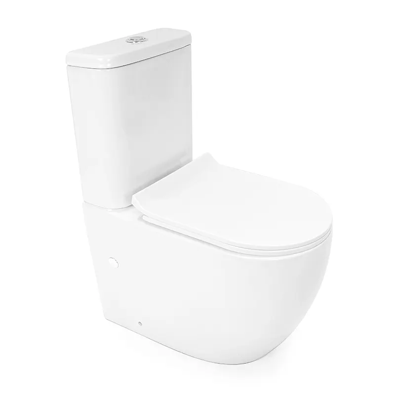 Thiết kế phổ biến trong nhà Thiết bị vệ sinh không có vành kép tuôn ra hai mảnh washdown nước Closet nhà vệ sinh