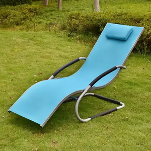 Chaises longues en tissu pour piscine, mobilier de patio en métal, chaises de plage d'extérieur - Product Image 3
