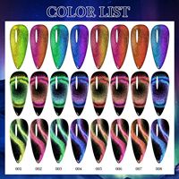 Vernis Gel Professionnel 8ml Effet Œil de Chat UV LED 9D Nouvelle Collection Ongles Couleurs Changeantes Motif Paon Non Toxique Longue Durée Pailleté