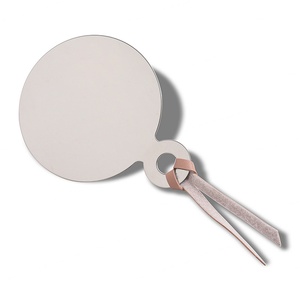 Luxurious Decorative Pink PU Leather Convenient Pocket Hand Held Makeup Fashion <b>Mirror</b> - Product Image 6