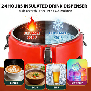Promotional 5-Piece Set of Strong Metal Cooler <b>Box</b> Round for Food Beverage Keeping Cold Warm Kitchen Use - Product Image 4