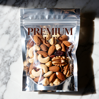 Op maat gemaakte logo bedrukking, hoogwaardige recyclebare materiaal, noten gedroogd fruit verpakking, voedselveilige hersluitbare stand-up ziplock mylar zak