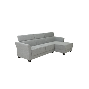Modern Grey Fabric L-Shaped Sofa <b>Long</b> Chaise Convertible Upholstered Foam <b>Cushion</b> Vietnam Supplier Living Room Furniture Set - Product Image 1