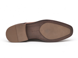 Chaussures habillées marron pour hommes à double boucle, en cuir véritable, à bout capuchon, idéales pour mariage, bureau, affaires et soirées - Product Image 6