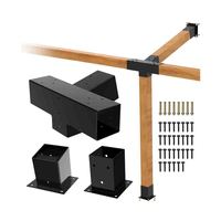 Kit de support en acier de connexion en bois durable pour poutres en bois Extension de structure de pergola personnalisée 4x4 (taille réelle: 3.5x3.5 ")