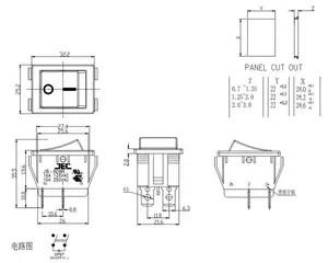 T85 10a 250V/16a 125V Ac 4pin 2 Positie Vierkant Verlichte Tuimelschakelaar T125 55 Voor Apparatuur En Medische Apparatuur