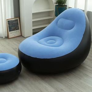 Sofá Cama Inflable Moderno de PVC con Diseño Reclinable Plegable, Portátil para Dormitorio y Sala de Estar - Product Image 1
