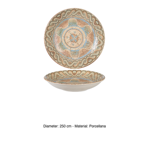 Plato Hondo Celest Ø 25 cm, Porcelana Fina Premium con Impresión Digital, Porcelana Rinart - Product Image 3