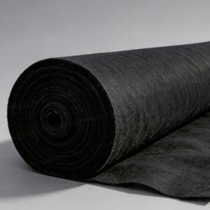 Toile géotextile en PP non tissé 400g, noire, haute résistance, protection de drainage, 25m x <span class=keywords><strong>2m</strong></span>, pour aménagement paysager, jardin, cour, agriculture - Product Image 1