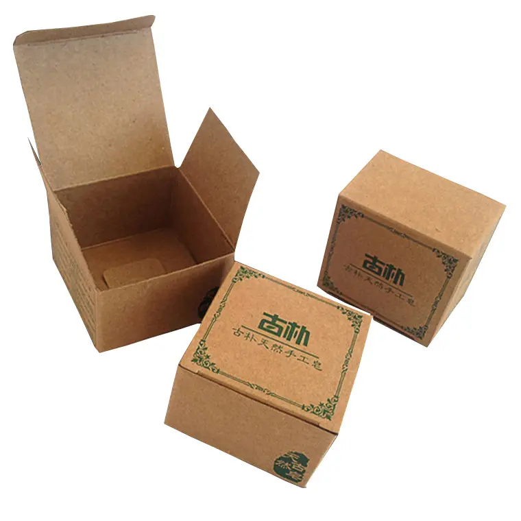 カスタマイズされたロゴ低MOQブラウンクラフト紙折りたたみボックス化粧品ジャーボトルボックス用の環境に優しいフェイスクリーム包装ボックス