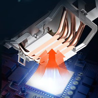 Radiateur en plastique Offre Spéciale de l'usine OEM/ODM, refroidisseur de processeur à 4 tubes, roulement à fluide LED RVB pour Intel LGA1700/1200/1366/115X/775